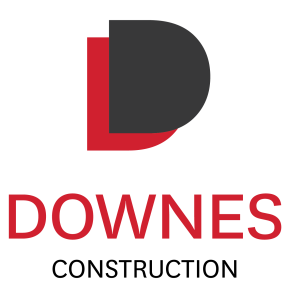 Downes logo with a bold red and dark gray stylized "D" icon above the word "DOWNES" in red capital letters
