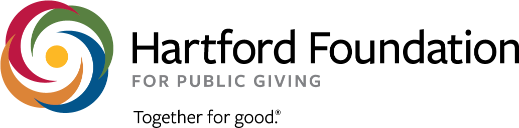 Hartford Foundation for Public Giving logo with colorful swirl icon and tagline "Together for good."